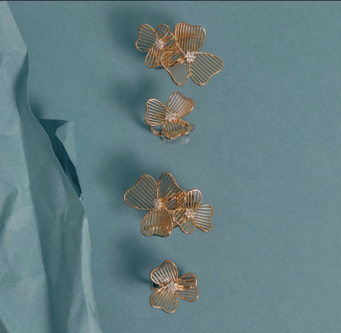 Anel Grande Duas Flores - foto 2