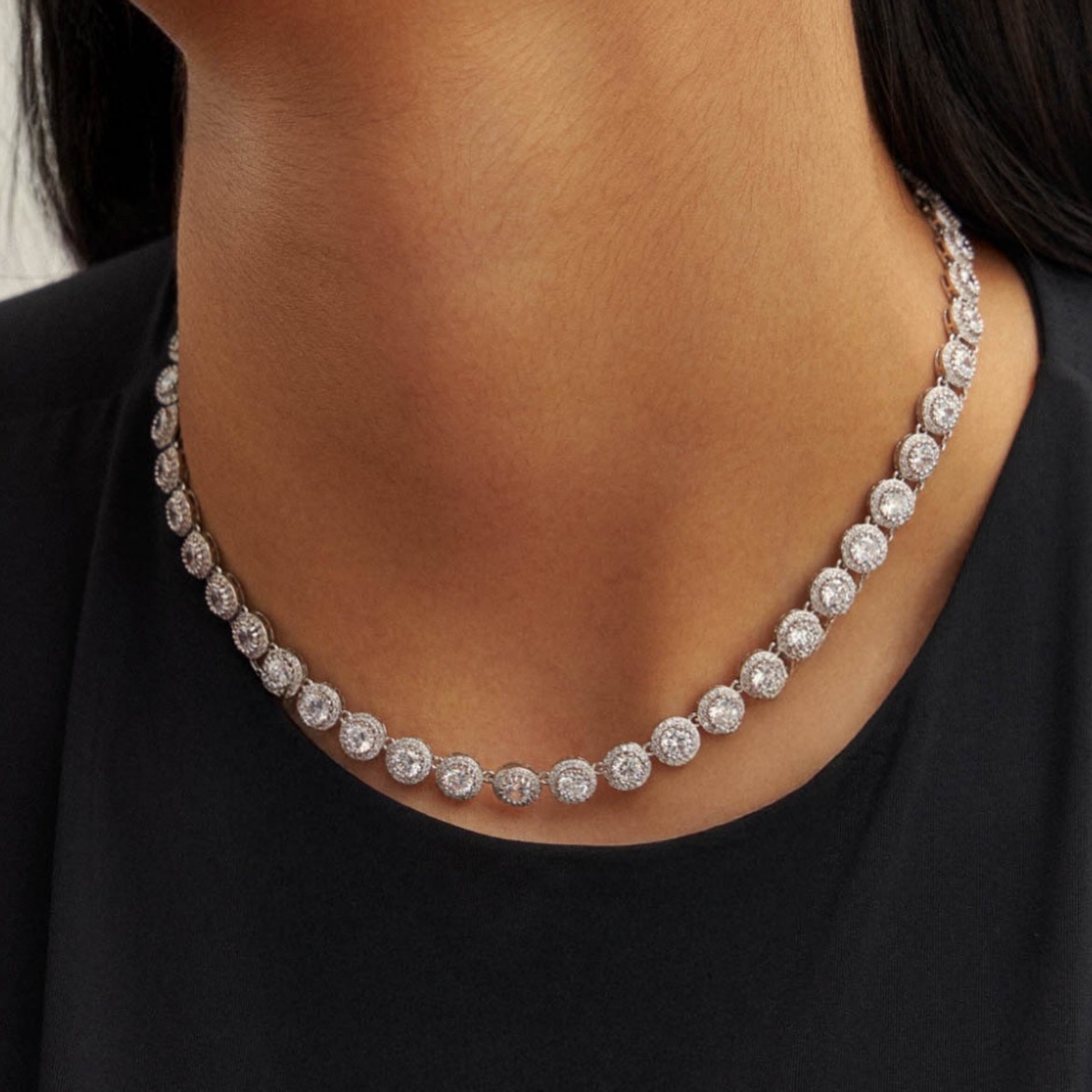 Colar Riviera Incolor Redondo