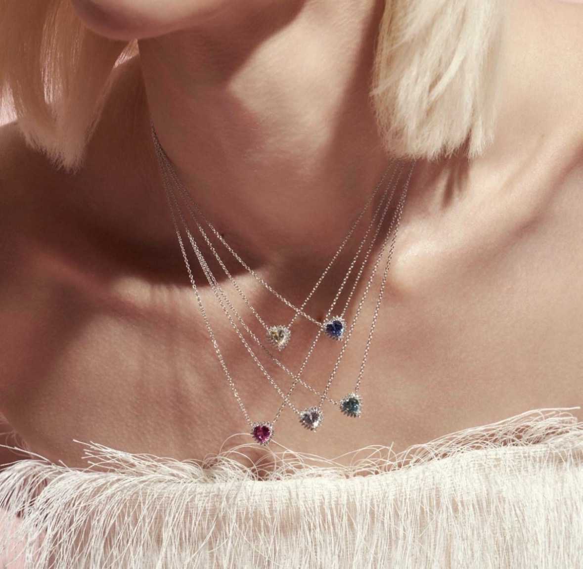 Colar Coração Rodinada Rosa