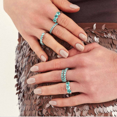 Anel Meia Aliança Verde