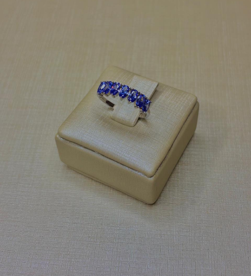 Anel Meia Aliança Azul - foto 2