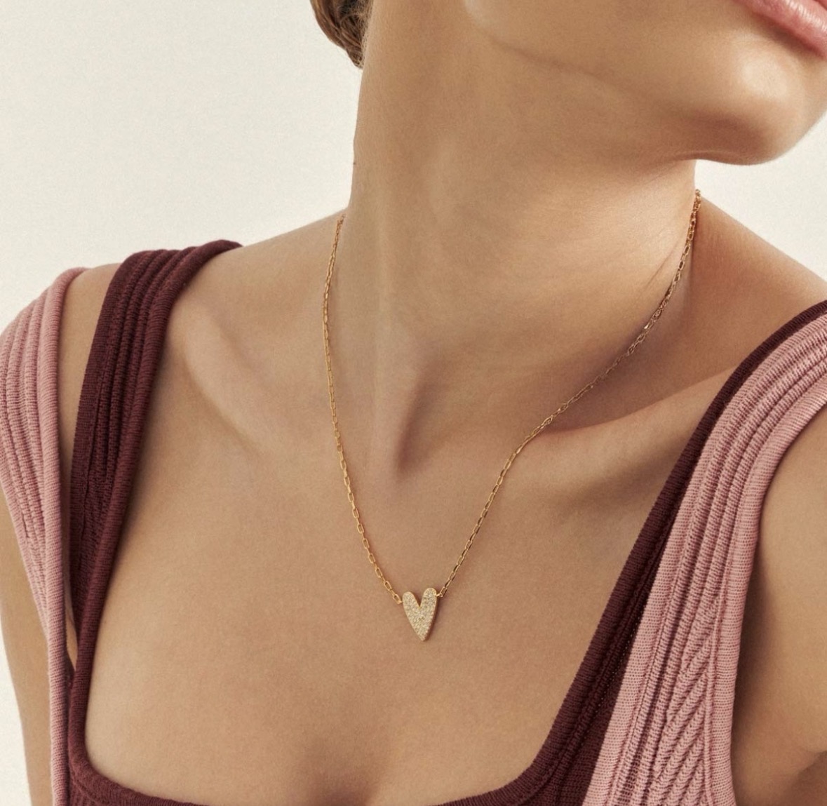 Colar Coração Cravejado